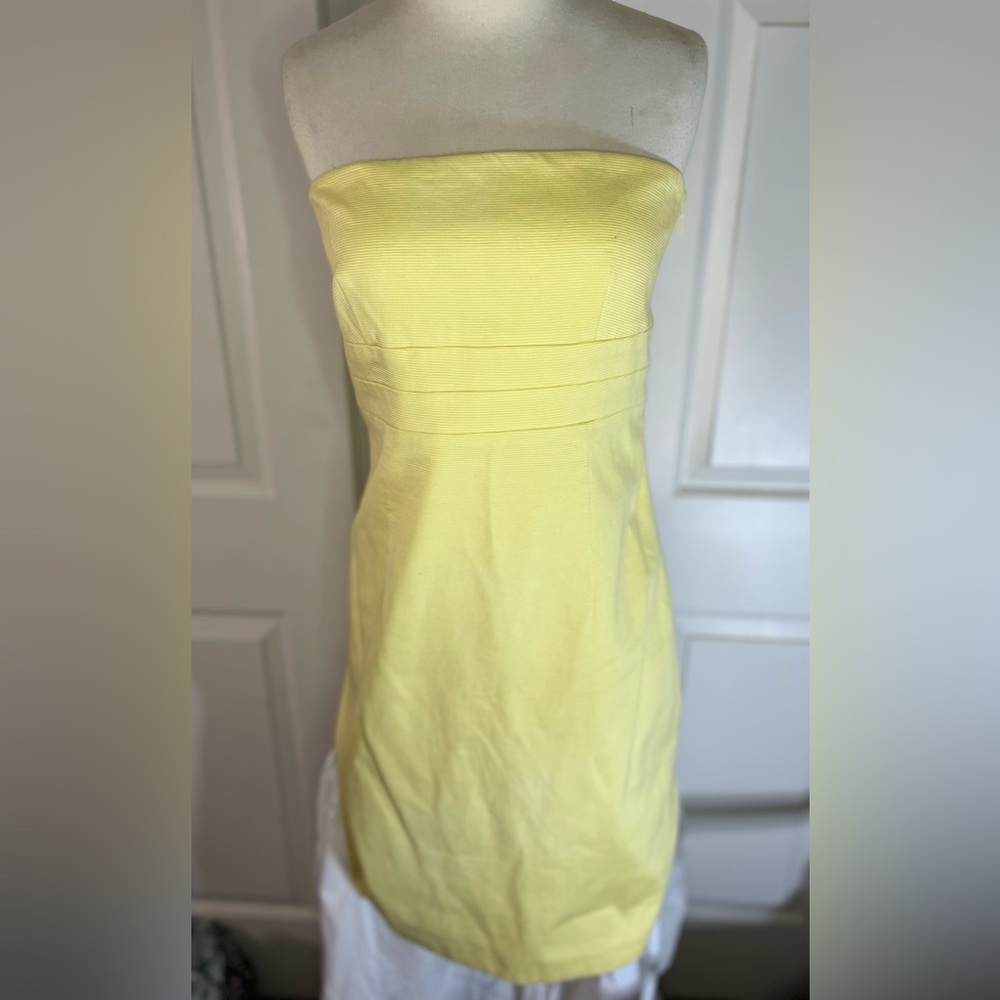 Item 004: EUC Banana Republic Yellow Strapless Cotton Dress (Size 8)